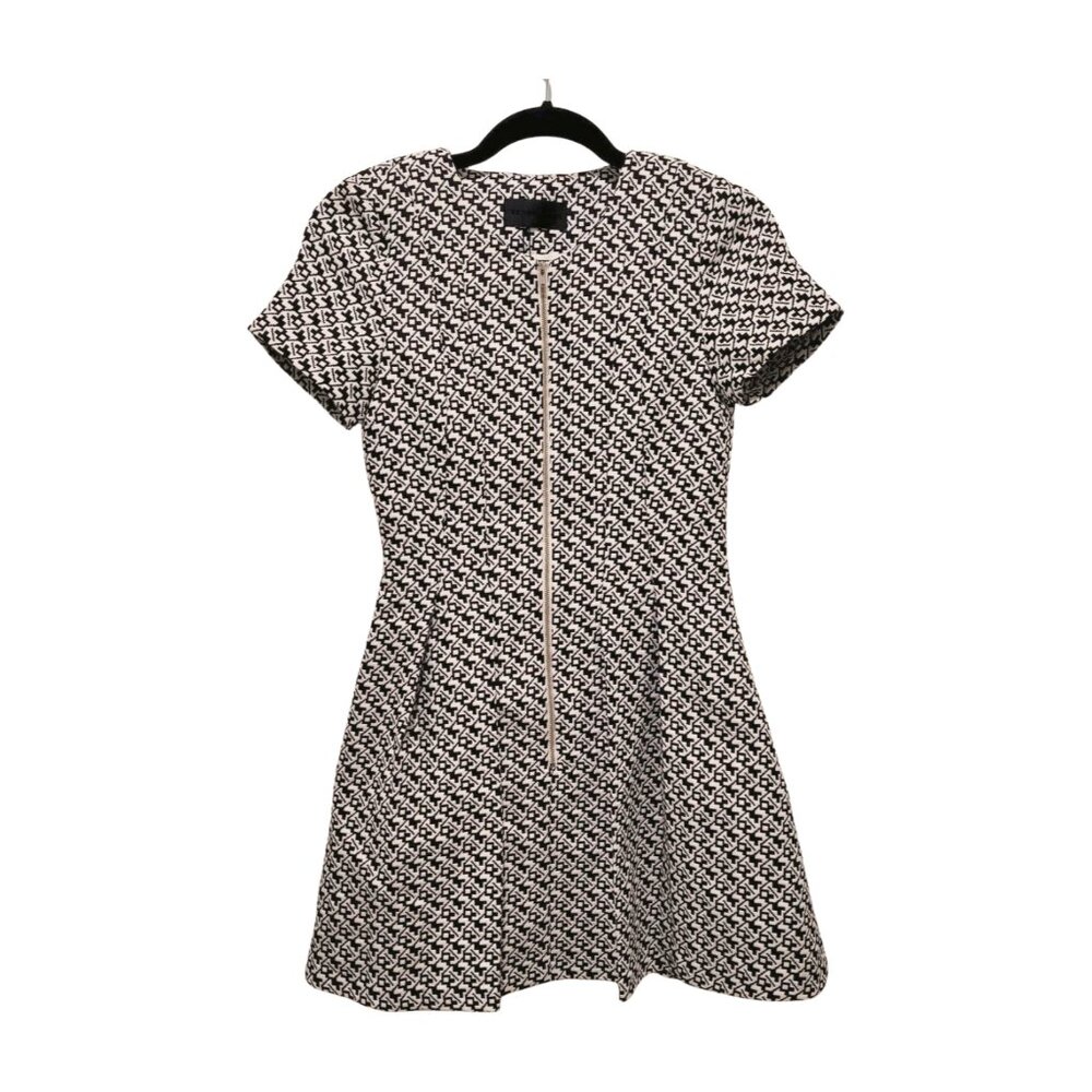Revolve BLAQUE LABEL Abstract Print A-Line Mini Dress NWT Size Small Zip Front - Picture 3 of 10